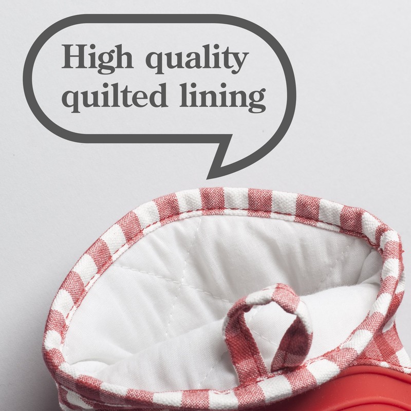 Zeal V124R Gingham Mini Mitt Pot Holder, Cotton, Red, 17.5