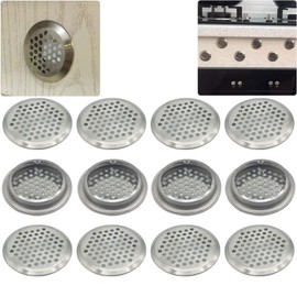 CTRICALVER 12 Pcs Stainless Steel Air Vent Hole Ventilation Louver| Round Shaped, Round Shaped Mesh Hole|53mm Round Ventilation Grille for Kitchen, Bathroom, Cabinet, Wardrobe, or Shoe Cabinet