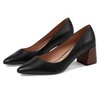Cole Haan Women's Cassandra Block Heel Pump, Black Leather/Brown Stack,