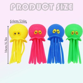 4Pcs Octopus Bath Toy, Squeezable Soft Cute Octopus Pool Toy with Multi-holes Stress Relief Pool Toys Octopus Toy Water Sensory Toys Pool Toys for Boys, Girls Multicolored Octopus Floating Pool Toys
