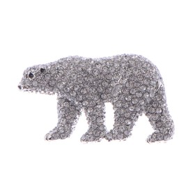 Alilang Women's Polar Bear Brooch Clear Crystals Christmas Winter Holiday Gift Pin Shawl Scarf Brooch