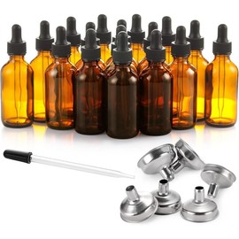 Dark Dropper Bottle  W/ Dropper for Essential Oils, Perfume, Hair Oil, Liquids - Leak Proof Travel Bottles - Size: 1 OZ