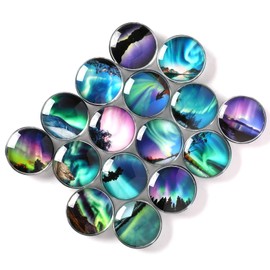 Cosylove Refrigerator Magnets Crystal Glass Aurora Borealis Pattern Fridge Magnets for Home Office Cabinet Whiteboard Photos Party Holiday Decorative Magnet Gift
