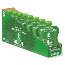 Mammachia Chia Squeeze Green Magic Vitality Snack, Vegan Friendly, Kosher, USDA Certified Organic, Gluten Free & Non-GMO, 3.5 Ounce (Pack of 16)