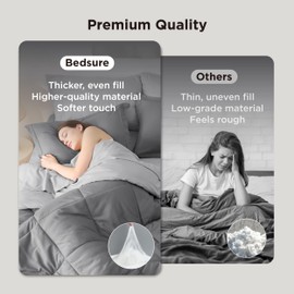 Bedsure Queen Comforter Set - 7 Pieces Reversible Grey Bedding, GentleSoft™ Queen Size Bed Set Gift for Family, Bed in a Bag with Warm Down Alternative Comforter, Sheets, Pillowcases & Shams