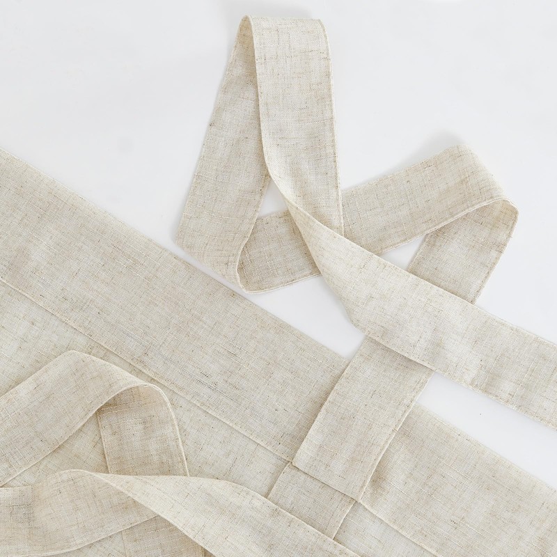 jinchan Tie Up Linen Kitchen Valance for Dining Room Window