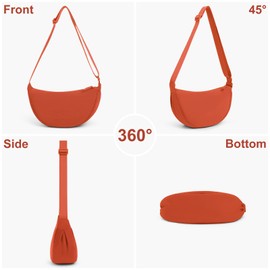 DKIIL NOIYB Women's Nylon Crescent Bag - Hobos Crossbody Shoulder Bag with Adjustable Strap - Solid Color Chest Fanny Pack