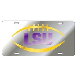 LSU, Laser Cut Inlaid License Plate CAR TAG Tiger Football