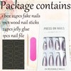 24Pcs Purple Sparkly Press on Nails Medium Almond Fake Nails