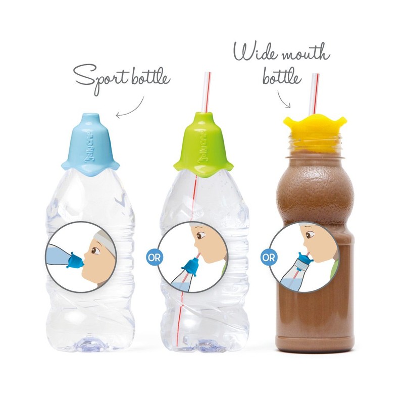 JellyCAP - One Drinking CAP, Any Bottle (3 Count) (Blue/Green/Yellow)