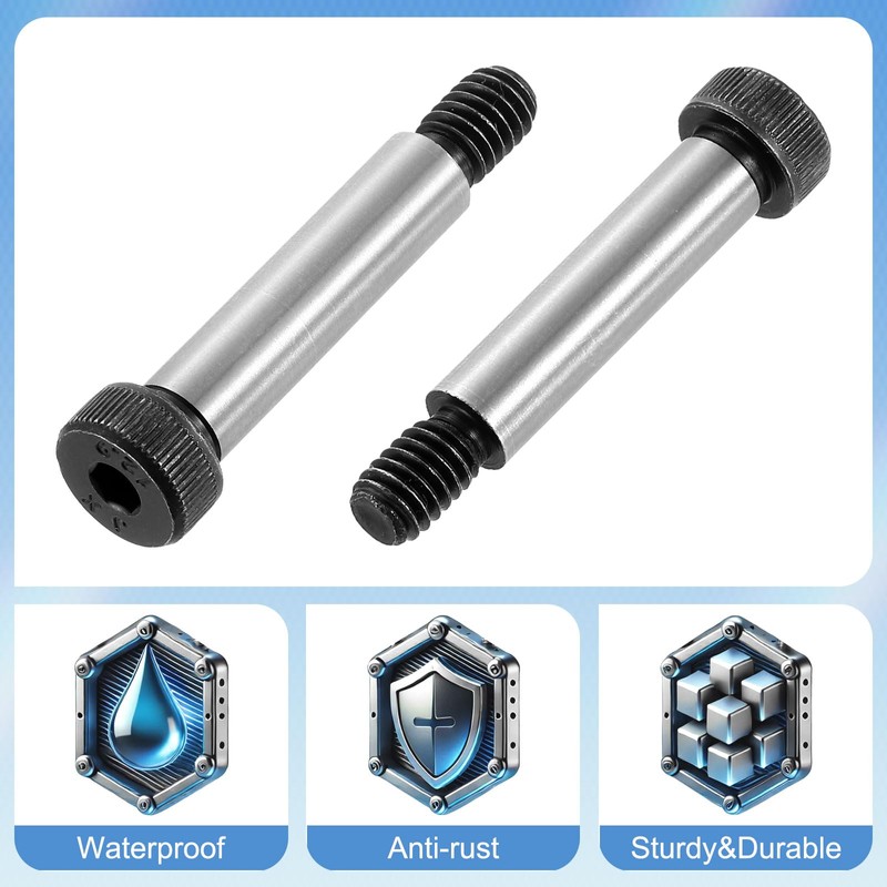 sourcing map Alloy Steel Hexagon Socket Head Shoulder Screws Bolts,