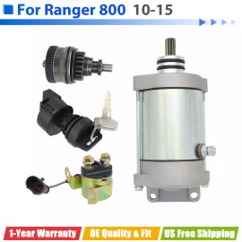 Motorsupermarkets Starter for Polaris Ranger 800 EFI 2010-2014 W/Bendix & Relay & Ignition Switch