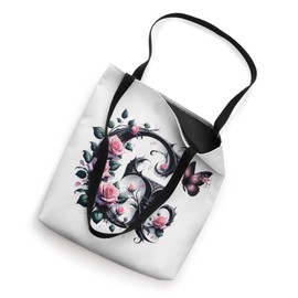 Letter G Initial Floral Monogram Rose Pink Flower Butterfly Tote Bag