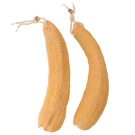 Natural Loofah Back Scrubber, 2 Pack, Large Size, Exfoliating Bath Sponge with Cotton Rope Handles