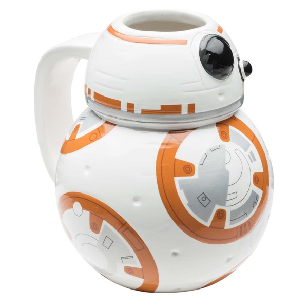 Zak Designs Taza de cerámica esculpida, sin BPA, multicolor, BB8