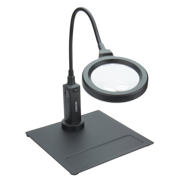 Carson MagniFlex Pro 2x LED Lighted Gooseneck Flexible Magnifier with 4x Spots Lens and Magnetic Base (CP-90) Black
