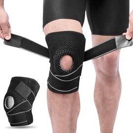Rodilleras Ortopedica, Deportivas de Compresión Elástica Ajustable, 1Pz Rodilleras Gym para Dolor de Rodillas, Rodillera Soporte Menisco y Ligamentos, para Gym, Correr, Deporte, para Mujeres/Hombres
