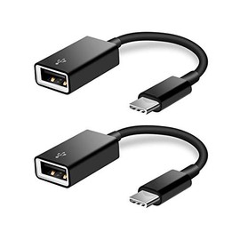2 Pack USB C to USB 2.0 Adapter Type-C OTG Cable Type C Male to USB A Female Adapter Compatible with Pro/Air 2019 2018 2017, Galaxy S20 S20+ Ultra Note 10 S9 S8 (Black)