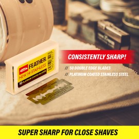 200 Feather Razor Blades NEW Hi-stainless Double Edge