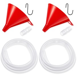 Nuanchu 2 Pcs Transmission Funnel with 4 Foot Long Clear Tubing and Wide Mouth Flexible Funnel for Automotive Use Plastic Funnel for Car Oil Change for Engine, Oil, Gas, Water, Fluid Transmission