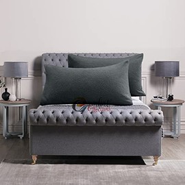 Teddy Fleece Pillow Case Cover Super Soft Cuddles Snug Warm and Cosy Charcoal Pillowcase Pair 50cm x 75cm Approximate