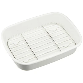 Pearl Metal Tempura Tray Enamel Blanc Kitchen HB-3679 White (Approx.) Width 9.4 x Depth 7.1 x Height 2.0 inches (24 x 18 x 5 cm)