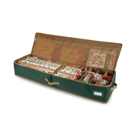 Covermates Keepsakes Gift Wrap Storage Organizer – Heavy-Duty Polyester with Buckle Straps & Interior Pockets – Holds Up to 25 Rolls of Gift Wrap with Handles & Label Window, Green
