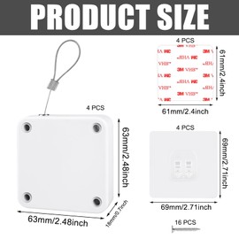 BAIFULAI Automatic Door Closer, Pack of 4 Automatic Door Closer with Drawstring, Door Closer Inner Door, No Drilling, Door Closer for Home, Office, Bedroom (Black, White) (1200G)