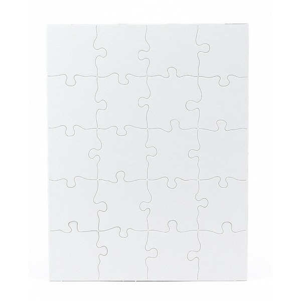 Hygloss Products, Inc DIY Invite Blank Puzzle for Decorating-Art Activity-Use as Party Favors-White, Sturdy – 10.25 x 13.25 Inches, 20 Pieces-Comes with Envelopes-4 Qty, 10.25" x 13.25"