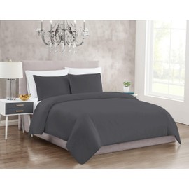 Christian Siriano NY® 300TC Cotton Sateen Dark Grey King 3 Piece Duvet Set