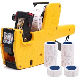 Iwamatu Hand Labeler Commercial + Label, 10 Rolls, Price Tag, Lightweight Type, Price Tag, Shelf Life, (Yellow)