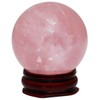 mookaitedecor Natural Rose Quartz Crystal Ball with Wooden Stand, Healing
