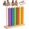 Color Match Challenge Game, Wooden Fast-Paced Pattern Matching Ring Stack
