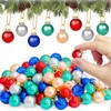 100 Pcs Christmas Ball Ornaments,0.6"/16mm Miniature Glitter Ball,Xmas Tree Hanging