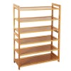 Unbranded 6 Tiers Shoe Rack Storage Organizer Bamboo Wooden Multi-purpose