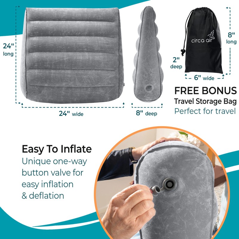 Circa Air Inflatable Wedge Pillow for Traveling - Travel Wedge