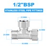 ERGAOBOY 2 Pcs 304 Stainless Steel 3 Way Left&Top 2