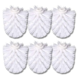 6 Pack Replacement Toilet Brush Head White Brush Head Interchangeable with Toilet Brush White