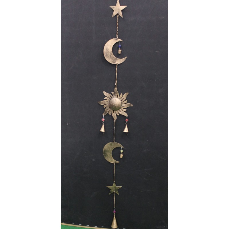 Sun Moon Star Hanging Chime Recycled Iron Wind Chime Sun