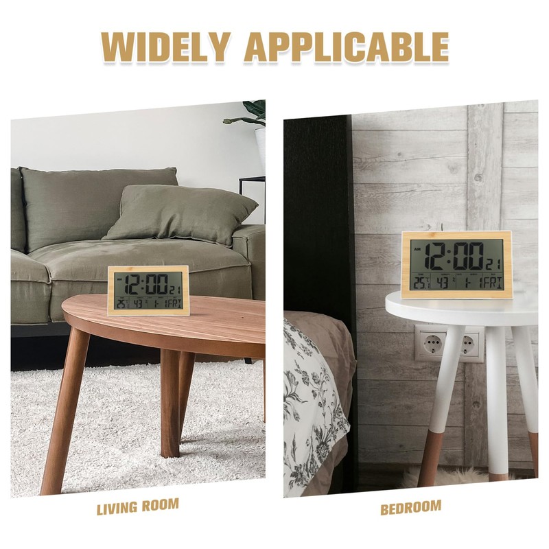 Cabilock 1Pc Screen Digital Alarm Clock with Thermometer Calendar Wall