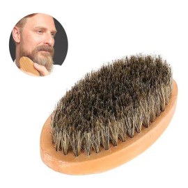 Cepillo Para Barba De 11 Cms Con Cerdas Genuina Jabali Full Color Marrón
