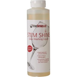 Wine Enthusiast Stem Shine - Wine Glass Liquid Cleaner to Eliminate Streaks, Remove Odor, Clean Contaminants & Grim – Hand Wash Delicate Glassware & Crystal (16 oz)