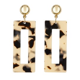 Eada B Gold-Plated Earrings with Brown Tortoiseshell Acrylic Bello London, Acrylic