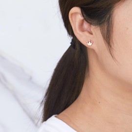 Philip Jones Rose Gold Plated Crown Stud Earrings