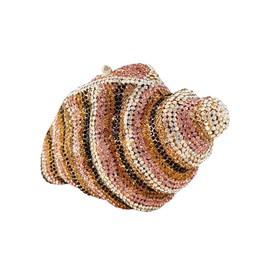 WuDiaoer Sparkly Crystal Evening Bag Unique Conch Clutch Purse Bling Rhinestone Handbag Purse Luxury Crossbody Bag, Pink