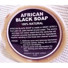 PACK OF TWO African Black Soap 100% Natural 8 0z. Product Of West Africa