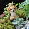 Yoga Dog Figurine Set Dog Doing Yoga Statue Miniature Garden
