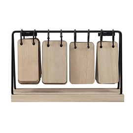 Sarini Perpetual Calendar Flip Wooden Vintage Block Calendar with Month Date and Week Boards for Home or Office Desk Decor