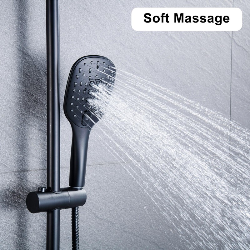 JOHO Shower Head Hand Shower with 3 Jet Types Square