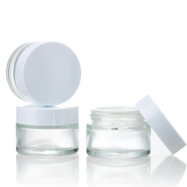 COSIDEA 15 pcs Empty 1oz 30G Clear glass jar with